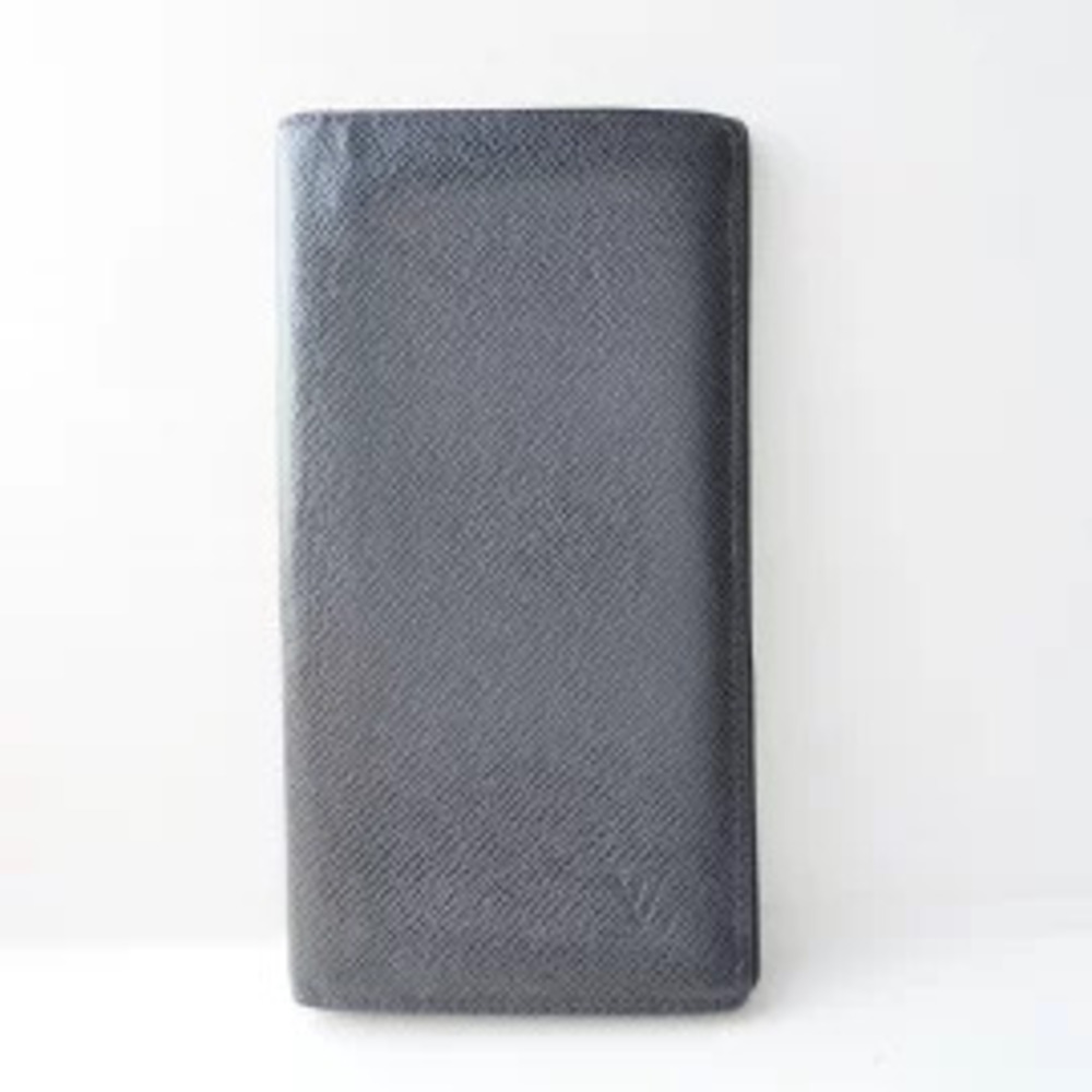 LOUIS VUITTON Portefeuille Brazza Long Wallet Marine Blue Leather
